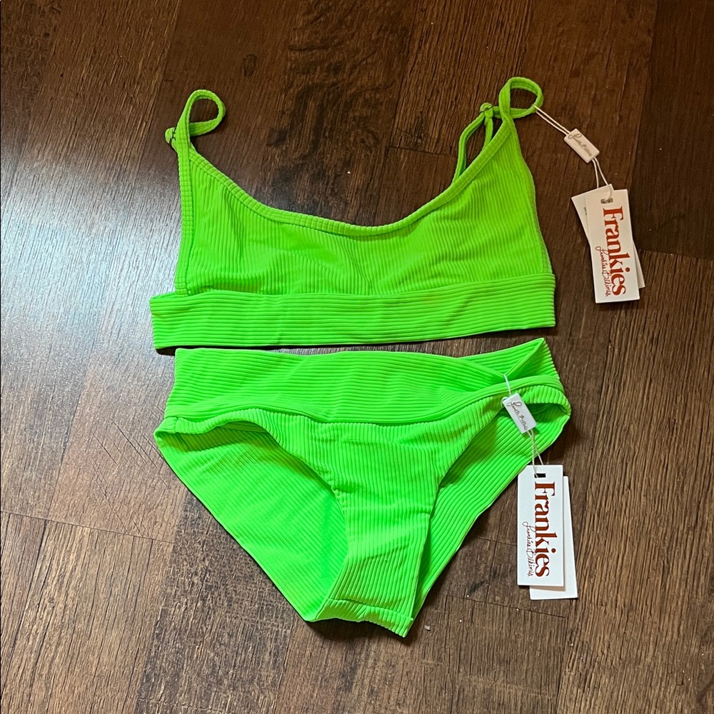 NWT Frankies Bikinis - Gavin Neon Acid Green Bikini Set